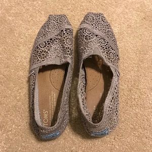 Toms gray lace slip-ons